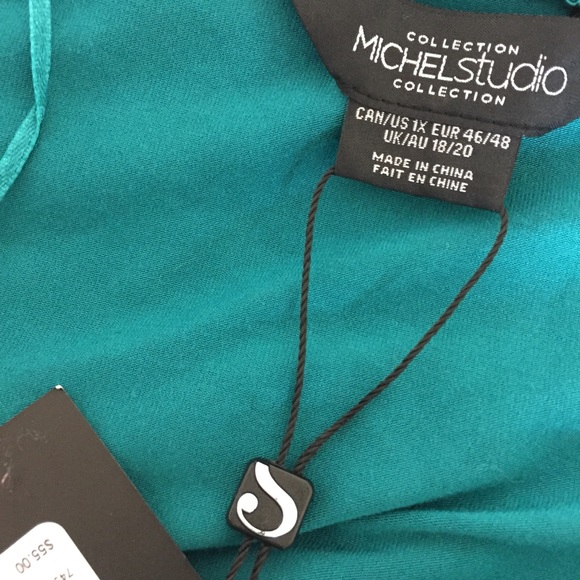 Michael Studio lace shoulders teal top - Picture 4 of 5